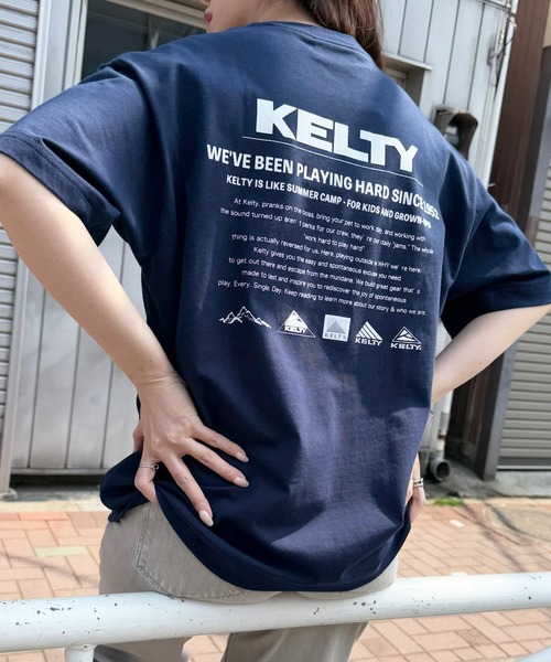 KELTY（ケルティ）の「別注【KELTY】限定展開/バックプリント ヴィンテージアーカイブ クルーネックTシャツ / 古着風 アメカジ 半袖T / ユニセックス（Tシャツ/カットソー・レディース・ブラック/ホワイト/オレンジ/オリーブ/ネイビー・XS/L/M/S）」の4枚目の写真