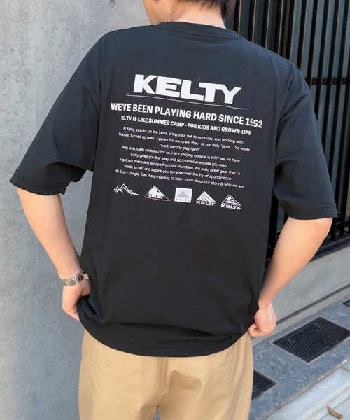 [KELTY] Лимитированная выпущенная футболка Back Print «Vintage Americana» — оверсайз, короткий рукав, унисекс