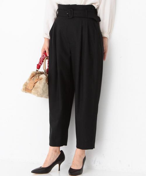 Another Edition（アナザーエディション）の「タックベルトワイドパンツ/AEBC　TUCK BELT WIDE PT◆（その他パンツ・レディース・ブラック/オリーブ・SMALL/MEDIUM）」の2枚目の写真