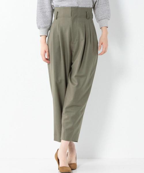 Another Edition（アナザーエディション）の「タックベルトワイドパンツ/AEBC　TUCK BELT WIDE PT◆（その他パンツ・レディース・ブラック/オリーブ・SMALL/MEDIUM）」の4枚目の写真