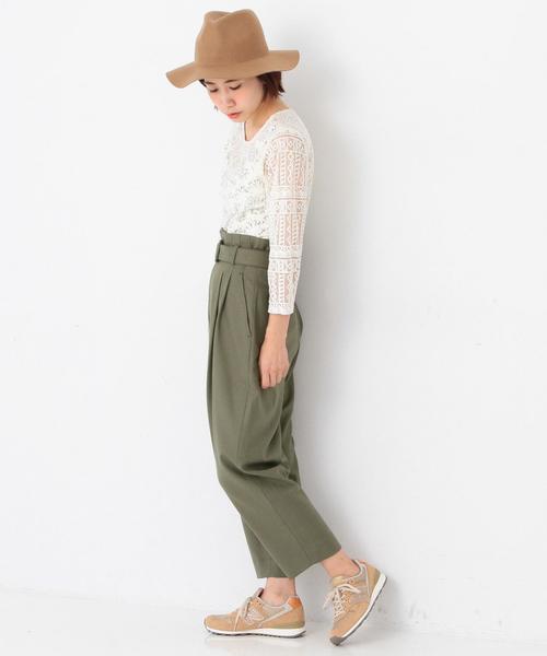 Another Edition（アナザーエディション）の「タックベルトワイドパンツ/AEBC　TUCK BELT WIDE PT◆（その他パンツ・レディース・ブラック/オリーブ・SMALL/MEDIUM）」の6枚目の写真