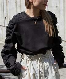 Firsthand | Firsthand/ファーストハンド オーガニックコットン天竺ギャザースリーブロンT(Tシャツ/カットソー)