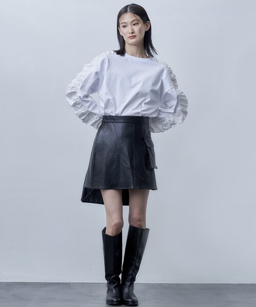 Firsthand（ファーストハンド）の「Firsthand/ファーストハンド オーガニックコットン天竺ギャザースリーブロンT（Tシャツ/カットソー・レディース・ブラック/ホワイト/ピンク・ﾌﾘ-）」の15枚目の写真