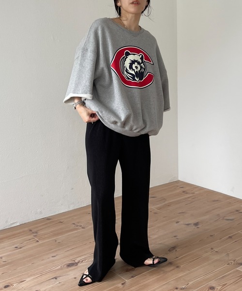 wee9s（ウィークス）の「"KUMA" half sleeve sweat tee（スウェット・レディース・グレー/ネイビー・FREE）」の17枚目の写真