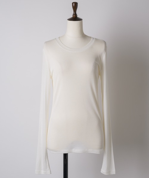 GIUNON（ジウノン）の「stretch sheer tops / ストレッチシアートップス（Tシャツ/カットソー・レディース・カーキ/ブルー/アイボリー・FREE）」の22枚目の写真