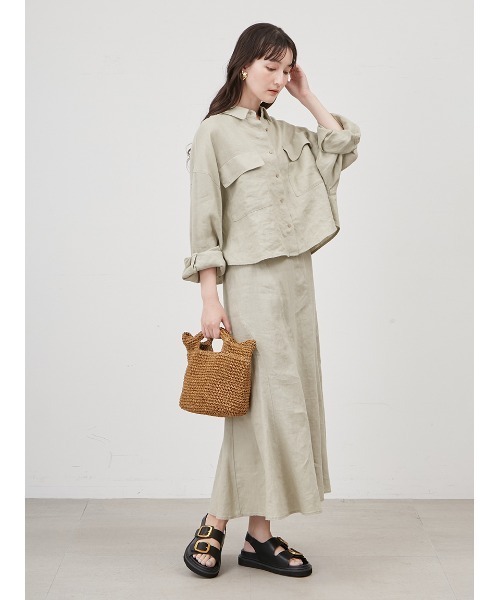 Mila Owen（ミラオーウェン）の「フレンチリネンSET UPナローフレア