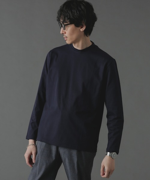 NANO universe（ナノユニバース）の「ジャケT(R) クルーネック 長袖（Tシャツ/カットソー・メンズ・グレー/ブラック/ホワイト/ネイビー・S/M/L/XL）」の14枚目の写真