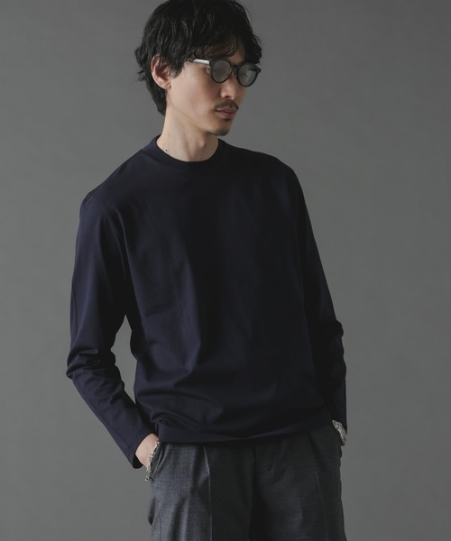 NANO universe（ナノユニバース）の「ジャケT(R) クルーネック 長袖（Tシャツ/カットソー・メンズ・グレー/ブラック/ホワイト/ネイビー・S/M/L/XL）」の13枚目の写真