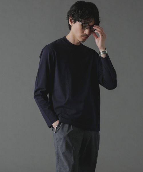 NANO universe（ナノユニバース）の「ジャケT(R) クルーネック 長袖（Tシャツ/カットソー・メンズ・グレー/ブラック/ホワイト/ネイビー・S/M/L/XL）」の11枚目の写真