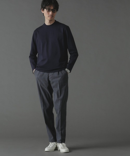 NANO universe（ナノユニバース）の「ジャケT(R) クルーネック 長袖（Tシャツ/カットソー・メンズ・グレー/ブラック/ホワイト/ネイビー・S/M/L/XL）」の10枚目の写真