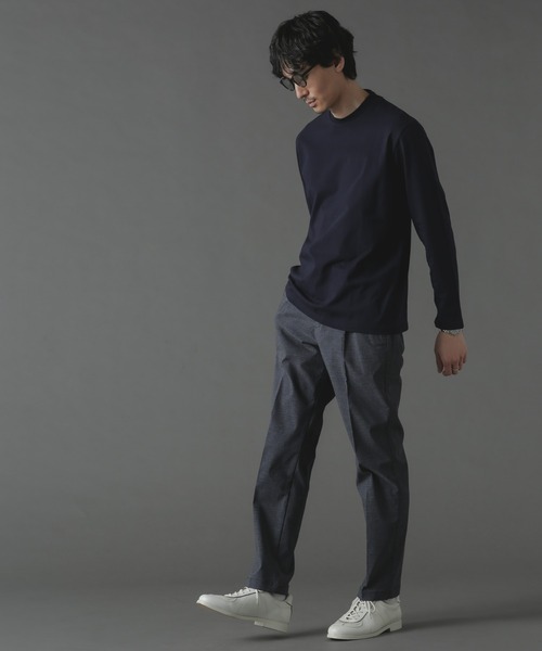 NANO universe（ナノユニバース）の「ジャケT(R) クルーネック 長袖（Tシャツ/カットソー・メンズ・グレー/ブラック/ホワイト/ネイビー・S/M/L/XL）」の9枚目の写真