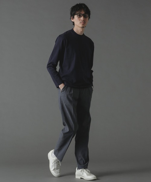 NANO universe（ナノユニバース）の「ジャケT(R) クルーネック 長袖（Tシャツ/カットソー・メンズ・グレー/ブラック/ホワイト/ネイビー・S/M/L/XL）」の8枚目の写真