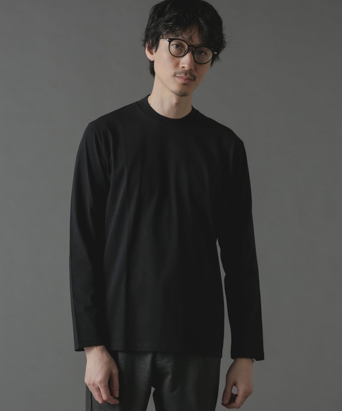 NANO universe（ナノユニバース）の「ジャケT(R) クルーネック 長袖（Tシャツ/カットソー・メンズ・グレー/ブラック/ホワイト/ネイビー・S/M/L/XL）」の7枚目の写真