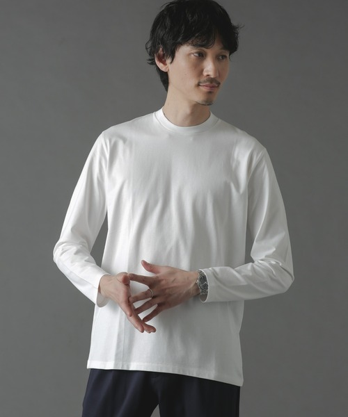 NANO universe（ナノユニバース）の「ジャケT(R) クルーネック 長袖（Tシャツ/カットソー・メンズ・グレー/ブラック/ホワイト/ネイビー・S/M/L/XL）」の20枚目の写真