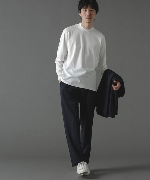 NANO universe（ナノユニバース）の「ジャケT(R) クルーネック 長袖（Tシャツ/カットソー・メンズ・グレー/ブラック/ホワイト/ネイビー・S/M/L/XL）」の18枚目の写真