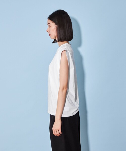CITEN　フリンジキャミソール　ラメシアーユルトップ　フロントスリットTシャツ CITEN（シテン）の「＜CITEN＞ルーズ ノースリーブ トップ（T