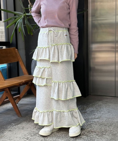 HELLO.SANFRANCISCO（ハローサンフランシスコ）の「【HELLO.SANFRANCISCO/ハローサンフランシスコ】ランダムフリルスウェットスカート（スカート・レディース・ライトグレー/オフホワイト・FREE）」の16枚目の写真