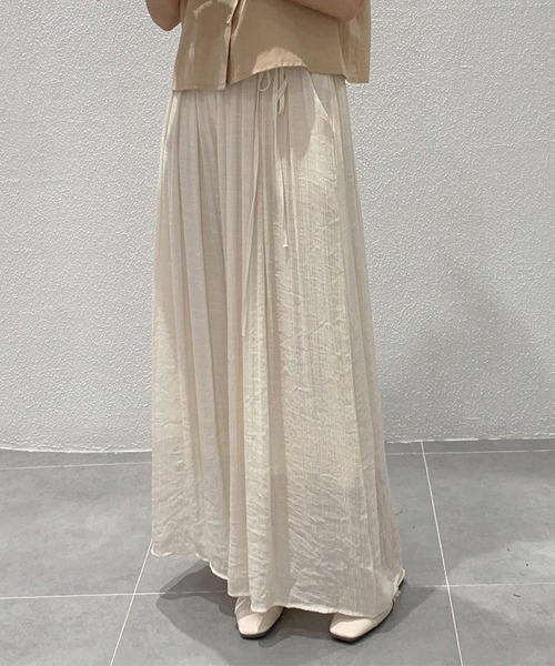 Miniministore(ミニミニストア)の「とろみパンツ レディース 綿麻スカンツ夏(スラックス・レディース・ブラック/アイボリー/ブラウン/ピンク/ライトブルー・FREE)」の2枚目の写真