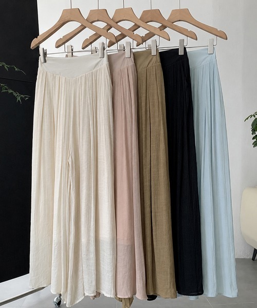 Miniministore(ミニミニストア)の「とろみパンツ レディース 綿麻スカンツ夏(スラックス・レディース・ブラック/アイボリー/ブラウン/ピンク/ライトブルー・FREE)」の20枚目の写真