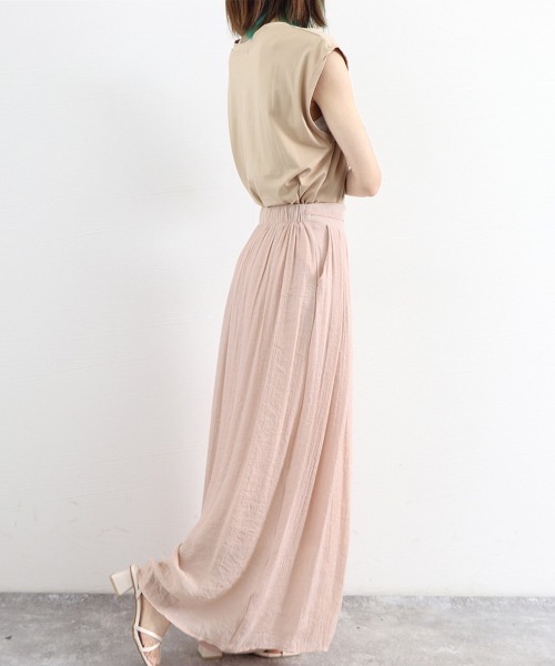Miniministore(ミニミニストア)の「とろみパンツ レディース 綿麻スカンツ夏(スラックス・レディース・ブラック/アイボリー/ブラウン/ピンク/ライトブルー・FREE)」の22枚目の写真