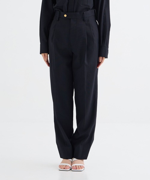 【beautiful people/ビューティフルピープル】logo fresco tuck tapered pants/ロゴフレスコタックテーパードパンツ（スラックス）｜beautiful people（ビューティフルピープル）