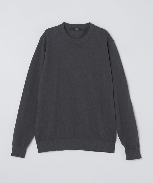 SHIPS Colors（シップス カラーズ）の「SHIPS Colors:〈洗濯機可能〉14G 天竺 クルーネック ニット（ニット/セーター・メンズ・カーキ/ネイビー/ダークグレー/ライトブルー・LARGE/MEDIUM/X-LARGE）」の2枚目の写真