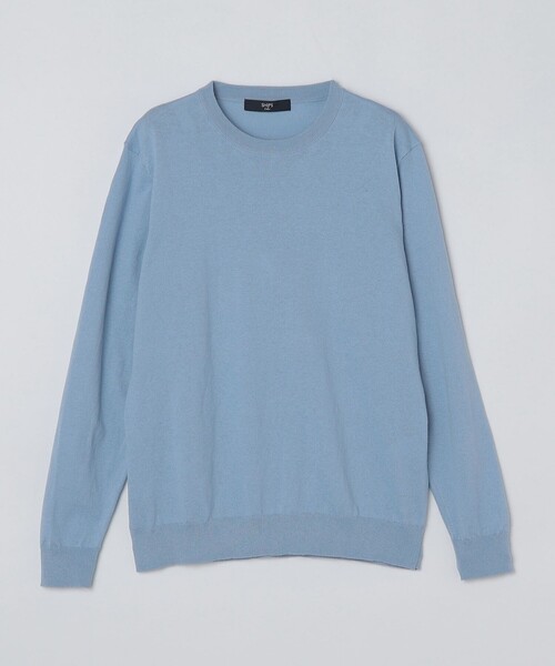 SHIPS Colors（シップス カラーズ）の「SHIPS Colors:〈洗濯機可能〉14G 天竺 クルーネック ニット（ニット/セーター・メンズ・カーキ/ネイビー/ダークグレー/ライトブルー・LARGE/MEDIUM/X-LARGE）」の4枚目の写真