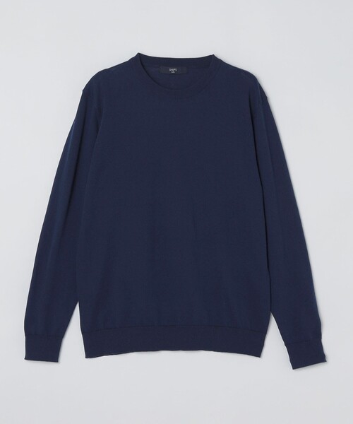 SHIPS Colors（シップス カラーズ）の「SHIPS Colors:〈洗濯機可能〉14G 天竺 クルーネック ニット（ニット/セーター・メンズ・カーキ/ネイビー/ダークグレー/ライトブルー・LARGE/MEDIUM/X-LARGE）」の5枚目の写真