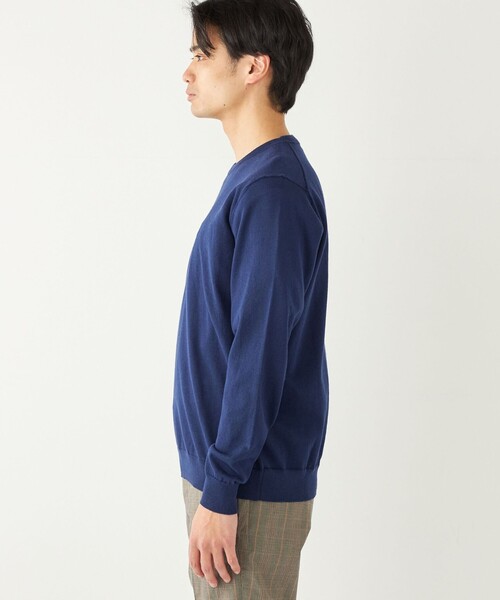 SHIPS Colors（シップス カラーズ）の「SHIPS Colors:〈洗濯機可能〉14G 天竺 クルーネック ニット（ニット/セーター・メンズ・カーキ/ネイビー/ダークグレー/ライトブルー・LARGE/MEDIUM/X-LARGE）」の20枚目の写真