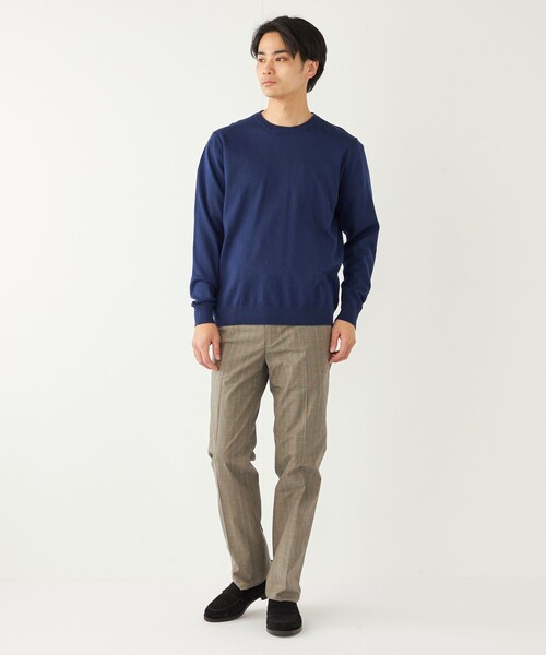 SHIPS Colors（シップス カラーズ）の「SHIPS Colors:〈洗濯機可能〉14G 天竺 クルーネック ニット（ニット/セーター・メンズ・カーキ/ネイビー/ダークグレー/ライトブルー・LARGE/MEDIUM/X-LARGE）」の17枚目の写真