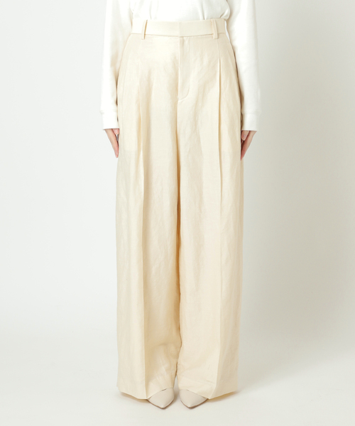 Plage　VIS/LINEN TUCK WIDE パンツ セール】VIS/LINEN TUCK WIDE パンツ（スラックス）｜Plage