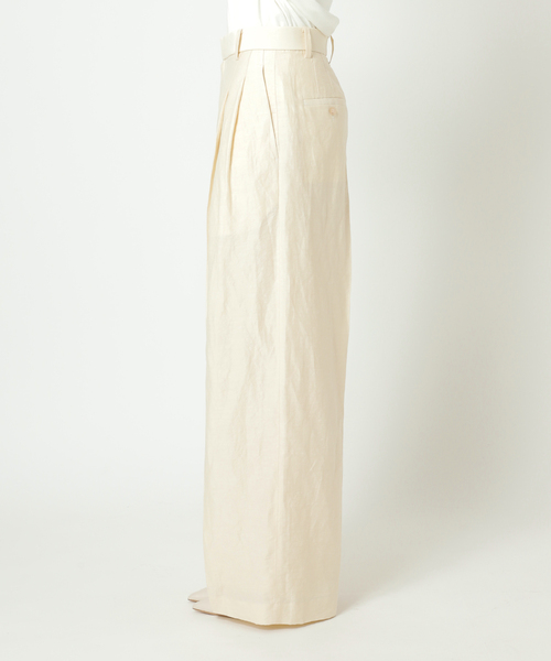 セール】VIS/LINEN TUCK WIDE パンツ（スラックス）｜Plage
