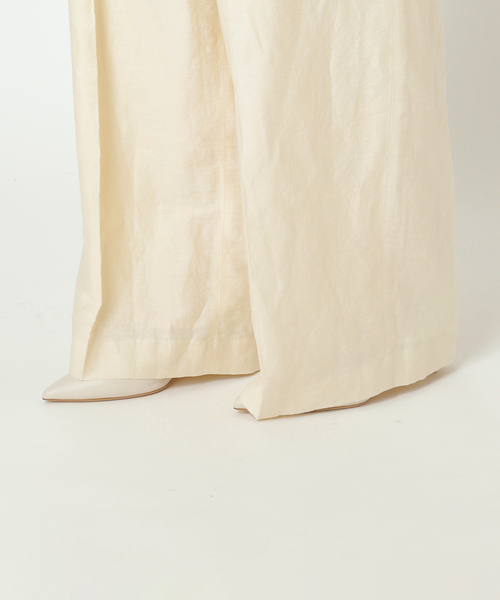 Plage　VIS/LINEN TUCK WIDE パンツ セール】VIS/LINEN TUCK WIDE パンツ（スラックス）｜Plage