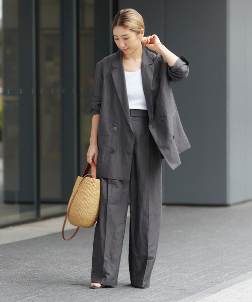 Plage　VIS/LINEN TUCK WIDE パンツ セール】VIS/LINEN TUCK WIDE パンツ（スラックス）｜Plage