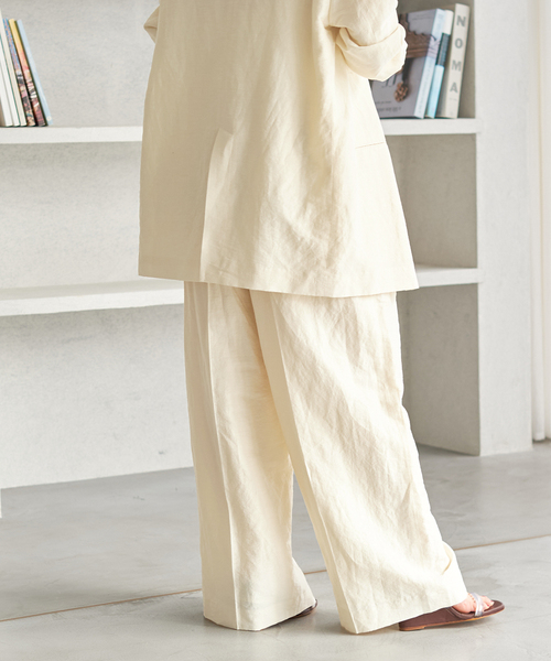 Plage　VIS/LINEN TUCK WIDE パンツ セール】VIS/LINEN TUCK WIDE パンツ（スラックス）｜Plage