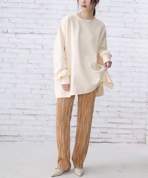 Doux Belle（ドゥーベル）の「ニュアンスカラーリブパンツ（その他パンツ・レディース・ベージュ/カーキ/グリーン/ブラウン/グレー/オレンジ/チャコール・MEDIUM）」の11枚目の写真