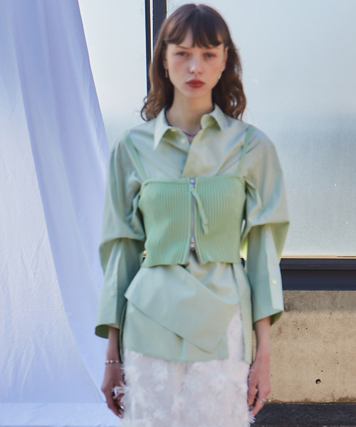 【セール】ジップ開きニットビスチェ（ニット/セーター）｜soffitto（ソフィット）