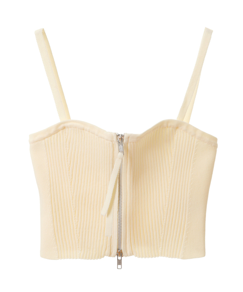 【セール】ジップ開きニットビスチェ（ニット/セーター）｜soffitto（ソフィット）