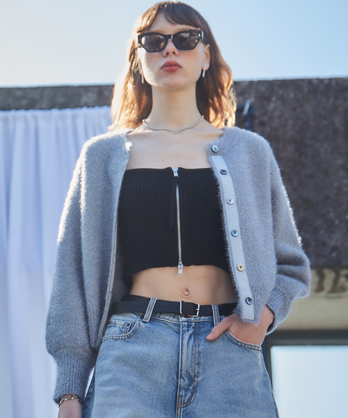 【セール】ジップ開きニットビスチェ（ニット/セーター）｜soffitto（ソフィット）