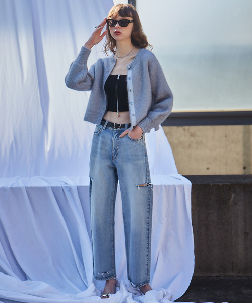 【セール】ジップ開きニットビスチェ（ニット/セーター）｜soffitto（ソフィット）