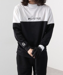 ドライ バイカラー モックネック 長袖 Tシャツ