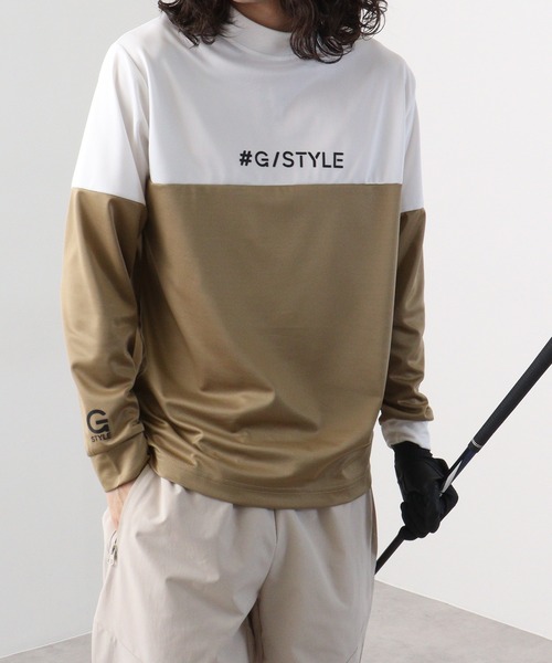 FUNALIVE(ファンアライブ)の「ドライ バイカラー モックネック 長袖 Tシャツ(Tシャツ/カットソー・メンズ・ブラック×ホワイト/ベージュ/ホワイト×ブラック・L/LL/M)」の3枚目の写真
