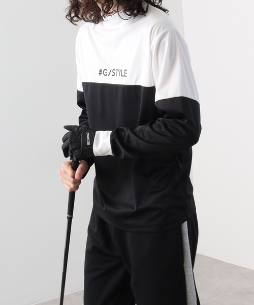 FUNALIVE(ファンアライブ)の「ドライ バイカラー モックネック 長袖 Tシャツ(Tシャツ/カットソー・メンズ・ブラック×ホワイト/ベージュ/ホワイト×ブラック・L/LL/M)」の6枚目の写真