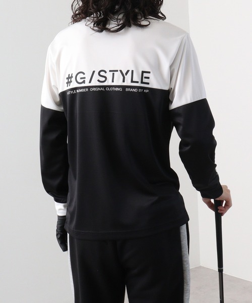 FUNALIVE(ファンアライブ)の「ドライ バイカラー モックネック 長袖 Tシャツ(Tシャツ/カットソー・メンズ・ブラック×ホワイト/ベージュ/ホワイト×ブラック・L/LL/M)」の7枚目の写真