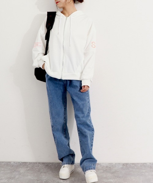 Miniministore(ミニミニストア)の「フルジップ フーディー レディース 薄手(パーカー・レディース・オフホワイト/ブラック/オレンジ・FREE)」の15枚目の写真