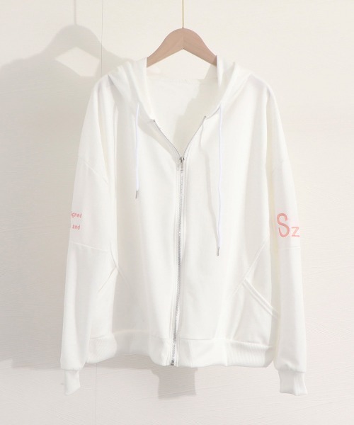 Miniministore(ミニミニストア)の「フルジップ フーディー レディース 薄手(パーカー・レディース・オフホワイト/ブラック/オレンジ・FREE)」の18枚目の写真