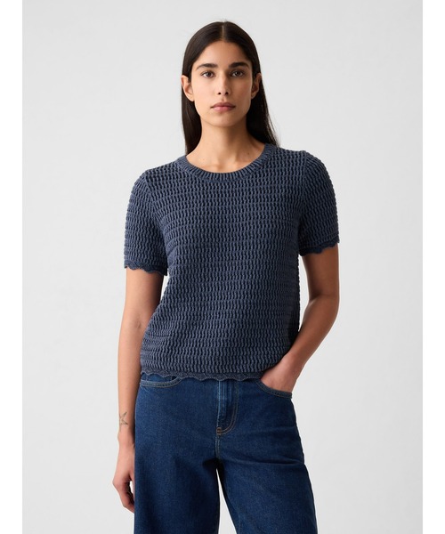 GAP（ギャップ）の「クロシェニット セーター（ニット/セーター・レディース・ホワイト/ピンク/ブラック/マルチ/ネイビー・XXS/XL/S/L/XS/M）」の3枚目の写真