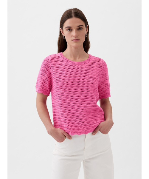 GAP（ギャップ）の「クロシェニット セーター（ニット/セーター・レディース・ホワイト/ピンク/ブラック/マルチ/ネイビー・XXS/XL/S/L/XS/M）」の6枚目の写真