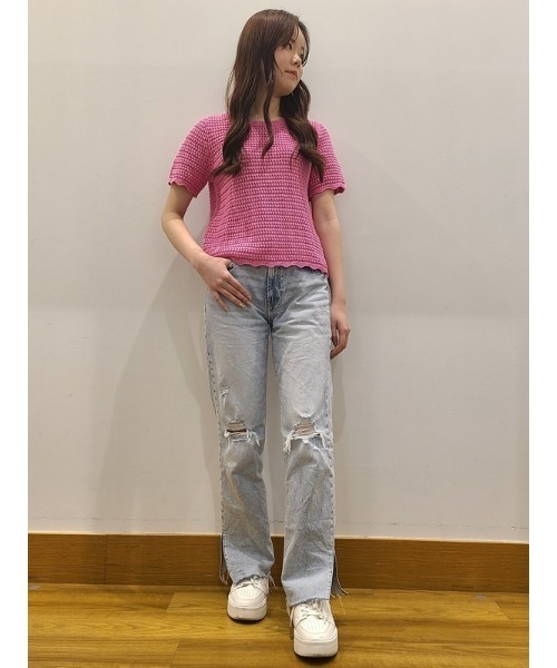 GAP（ギャップ）の「クロシェニット セーター（ニット/セーター・レディース・ホワイト/ピンク/ブラック/マルチ/ネイビー・XXS/XL/S/L/XS/M）」の14枚目の写真
