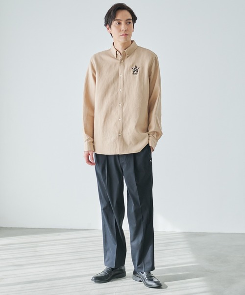 Arnold Palmer（アーノルドパーマー）の「ワッフルガーゼ スターモチーフ シェア シャツ（シャツ/ブラウス・レディース・ネイビー/ホワイト/ベージュ・L/LL/M/S/XS）」の9枚目の写真